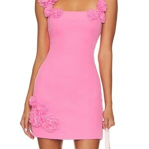 Elliatt Pink Sheath Mini Dress Square Neck Cocktail